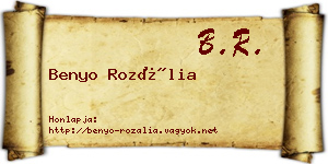 Benyo Rozália névjegykártya