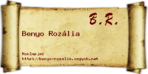Benyo Rozália névjegykártya